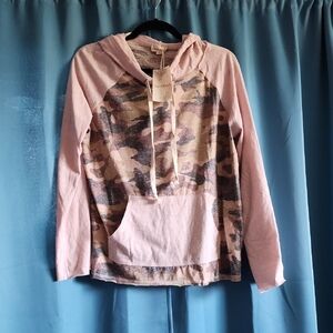 Pink & Beige Camo Hoodie Set